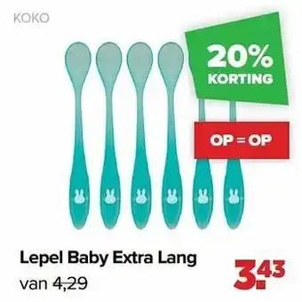 Baby-Dump Lepel baby extra lang aanbieding