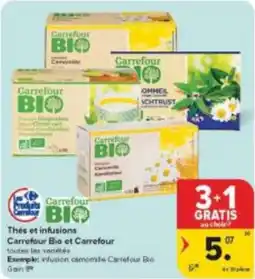 Carrefour Market Thés et Infusions Carrefour Bio et Carrefour aanbieding