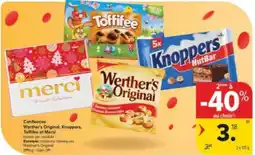 Carrefour Market Confiseries Werther's Original, Knoppers, Toffifee et Merci aanbieding
