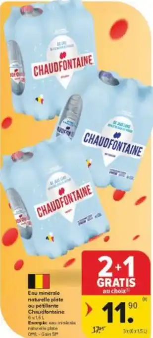 Carrefour Market Eau minerale naturelle plate ou pétillante Chaudfontaine aanbieding