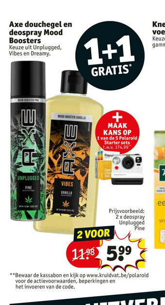 Kruidvat Axe douchegel en deospray Mood Boosters aanbieding