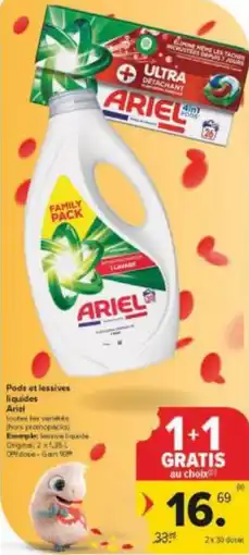 Carrefour Market Pods et Lessives Liquides Ariel aanbieding