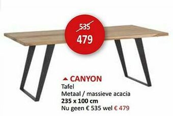 Canyon tafel