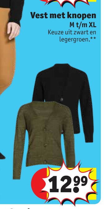 Vest met knopen M t/m XL