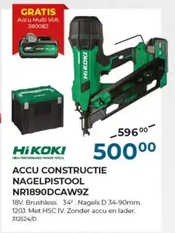 Meno Pro HiKoki Accu Constructie Nagelpistool NR1890DCAW9Z aanbieding