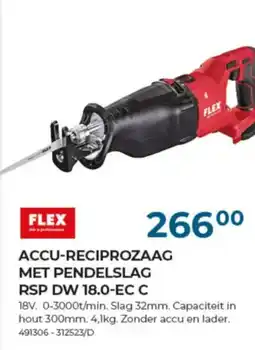 Meno Pro Flex Accu Reciprozaag met Pendelslag RSP DW 18.0-EC C aanbieding