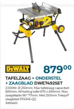 Meno Pro DeWalt Tafelzaag + Onderstel + Zaagblad DWE7492SET aanbieding