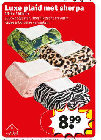 Kruidvat Luxe plaid met sherpa 130 x 160 cm aanbieding