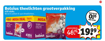 Kruidvat Bolsius theelichten grootverpakking 420 stuks aanbieding