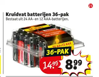 Kruidvat Batterijen 36-pak 24 AA - en 12 AAA - batterijen aanbieding
