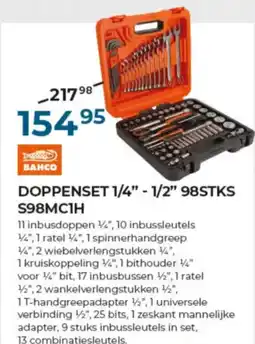 Meno Pro Bahco Doppenset ¼" - ½" 98TKS S98MC1H aanbieding
