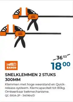 Meno Pro Bahco Snelklemmen 300mm aanbieding