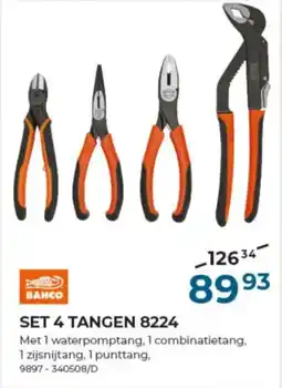 Meno Pro Bahco Set 4 Tangen 8224 aanbieding