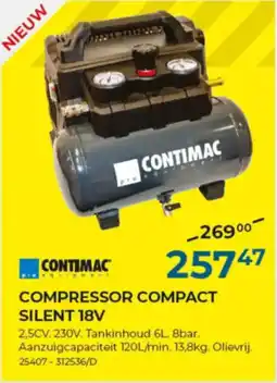 Meno Pro Contimac Compressor Compact Silent 18V aanbieding