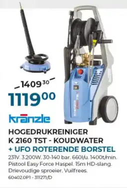 Meno Pro Krānzle Hogedrukreiniger K 2160 TST - Koudwater + UFO Roterende Borstel aanbieding