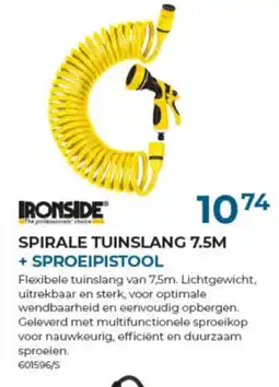 Meno Pro Ironside Spirale Tuinslang 7.5 m + Sproeipistool aanbieding