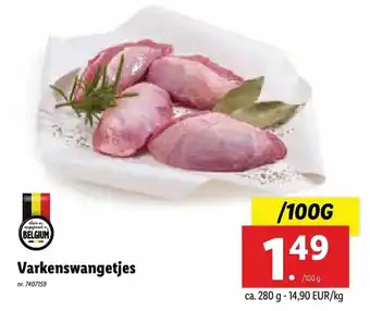 Lidl Varkenswangetjes 100g aanbieding