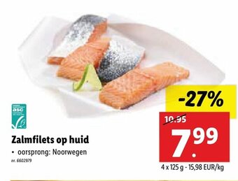 Lidl Zalmfilet op huid aanbieding