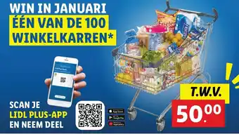 Lidl Win in januari een van de 100 winkelkarren aanbieding
