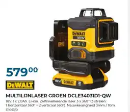 Meno Pro DeWalt Multilijnlaser Groen DCLE34031D1-QW aanbieding