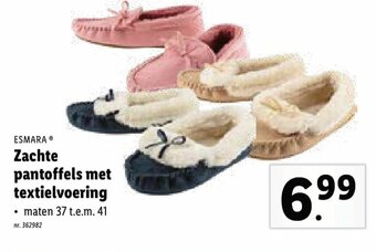 Lidl Zachte pantoffels met textielvoering aanbieding