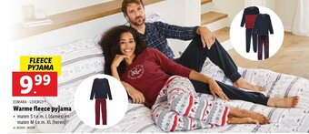 Lidl Warme fleece pyjama aanbieding