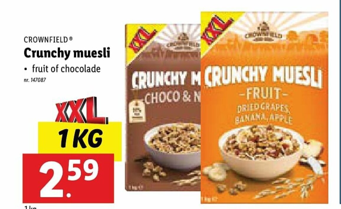 Crunchy muesli promotie bij Lidl
