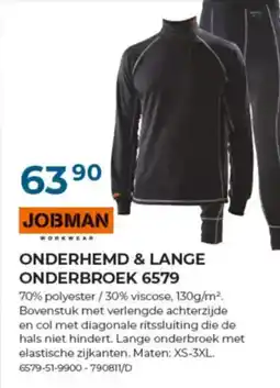 Meno Pro Jobman Workwear Onderhemd & Lange Onderbroek 6579 aanbieding