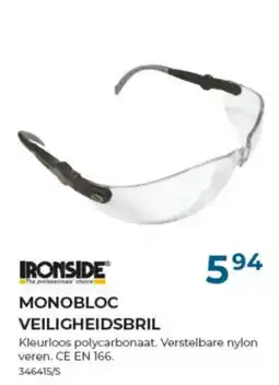 Meno Pro Ironside Monobloc Veiligheidsbril aanbieding
