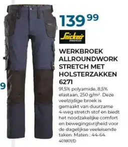 Meno Pro Snickers Werkbroek Allroundwork Stretch met Holsterzakken 6271 aanbieding
