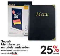 Sligro Securit Menukaarten en Tafelstandaarden aanbieding