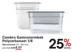 Sligro Cambro Gastronormbak Polycarbonaat 1/6 aanbieding