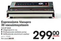 Sligro Espressions Vacupro 30 Vacuümsysteem aanbieding
