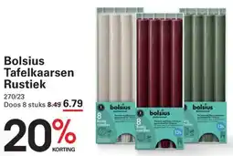 Sligro Bolsius Tafelkaarsen Rustiek 270/23 aanbieding