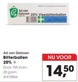 Hanos Ad van Geloven Bitterballen 20% aanbieding