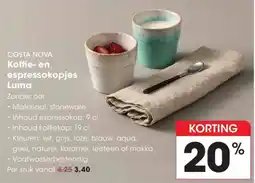 Hanos Costa Nova Koffie en Espressokopjes Luma aanbieding