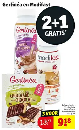 Kruidvat 3 x Gerlinéa Crusty Snack Pure Chocolade 102 gram aanbieding