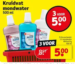 Kruidvat 3 x mondwater Whitening 500 ml aanbieding