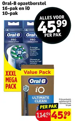 Kruidvat Oral-B opzetborstel 16-pak en iO 10-pak aanbieding