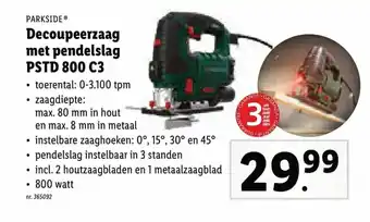 Lidl Decoupeerzaag met pendelslag PSTD 800 C3 aanbieding