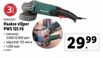 Lidl Haakse slijper PWS 125 F6 aanbieding