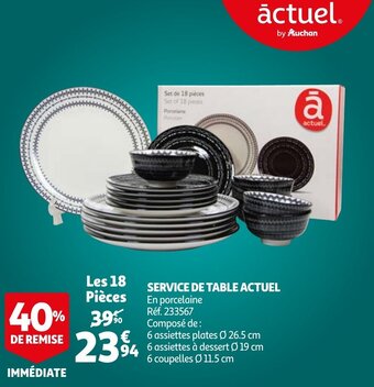 Auchan Service de Table Actuel aanbieding