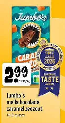 Jumbo Jumbo’s melkchocolade caramel zeezout aanbieding