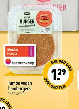 Jumbo Jumbo vegan hamburgers aanbieding