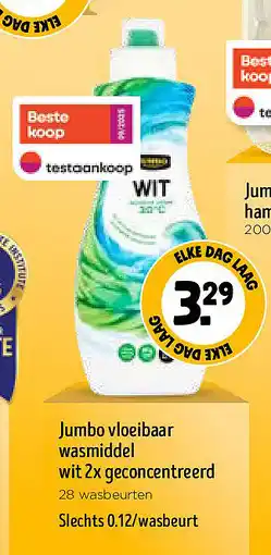 Jumbo Jumbo vloeibaar wasmiddel wit 2x geconcentreerd aanbieding