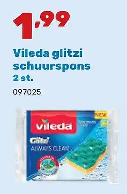 Happyland Vileda glitzi schuurspons 2 st aanbieding