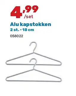 Happyland Alu kapstokken 2 st. • 18 cm aanbieding