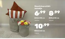 Happyland Rond doorstikt mandje Ø25xh30 cm aanbieding