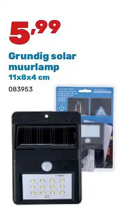 Happyland Grundig solar muurlamp 11x8x4 cm aanbieding