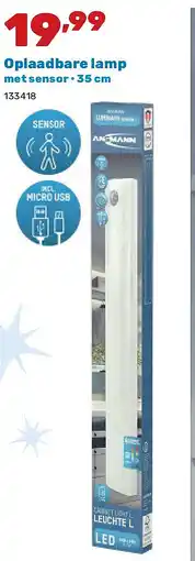 Happyland Oplaadbare lamp met sensor • 35 cm aanbieding